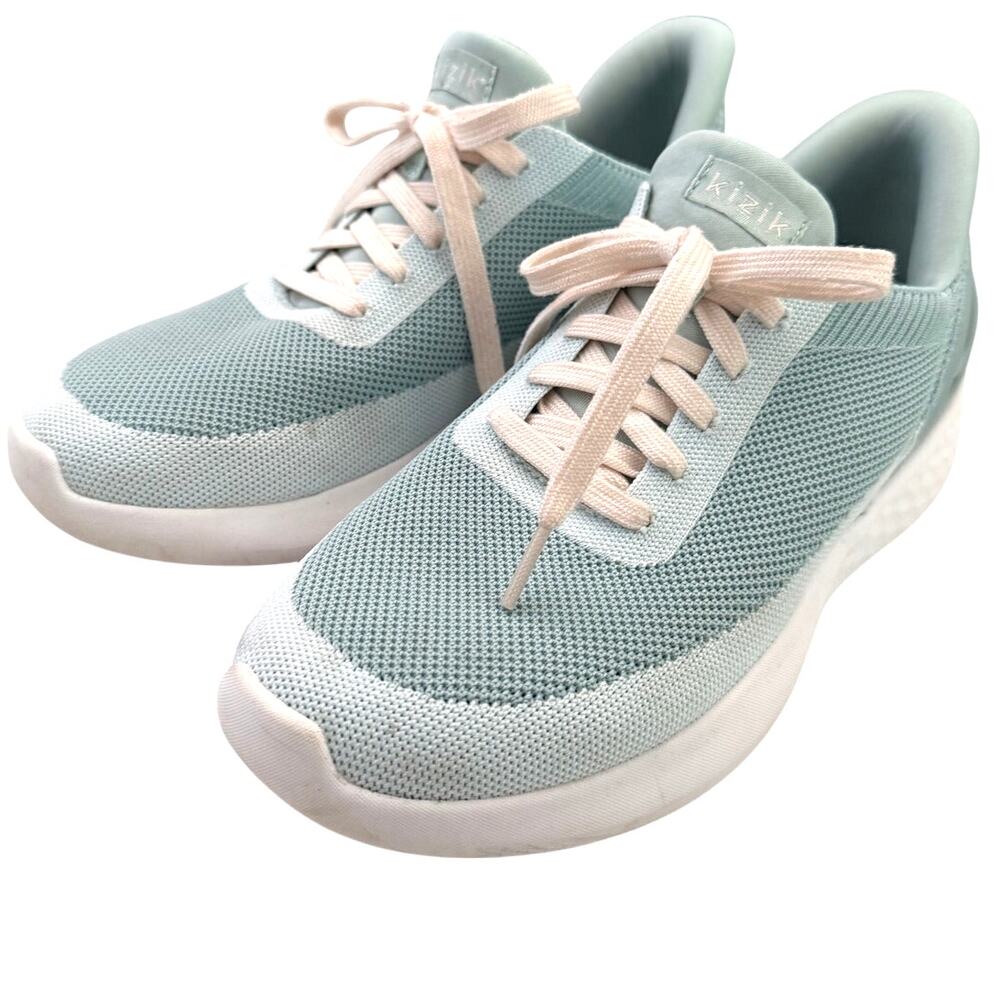 Kizik Mint Green Athens Breathable Knit Slip On Sneakers Size 9.5 Casual Sport